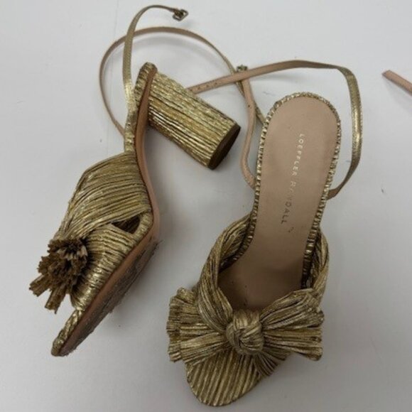 Loeffler Randall Gold Bow Heels | Size 8.5 - Picture 3 of 6